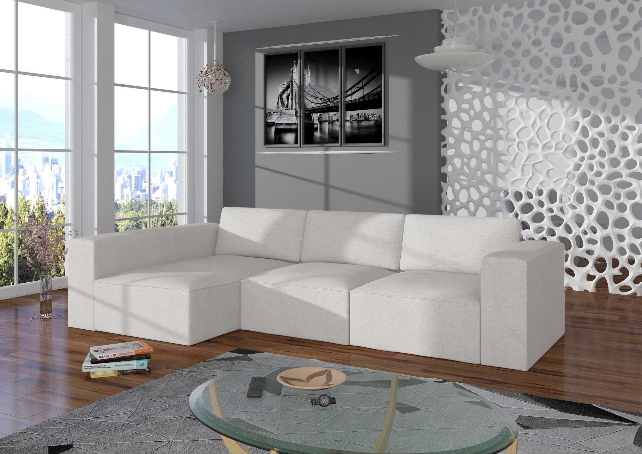 Modułowy narożnik w kolorze szarym